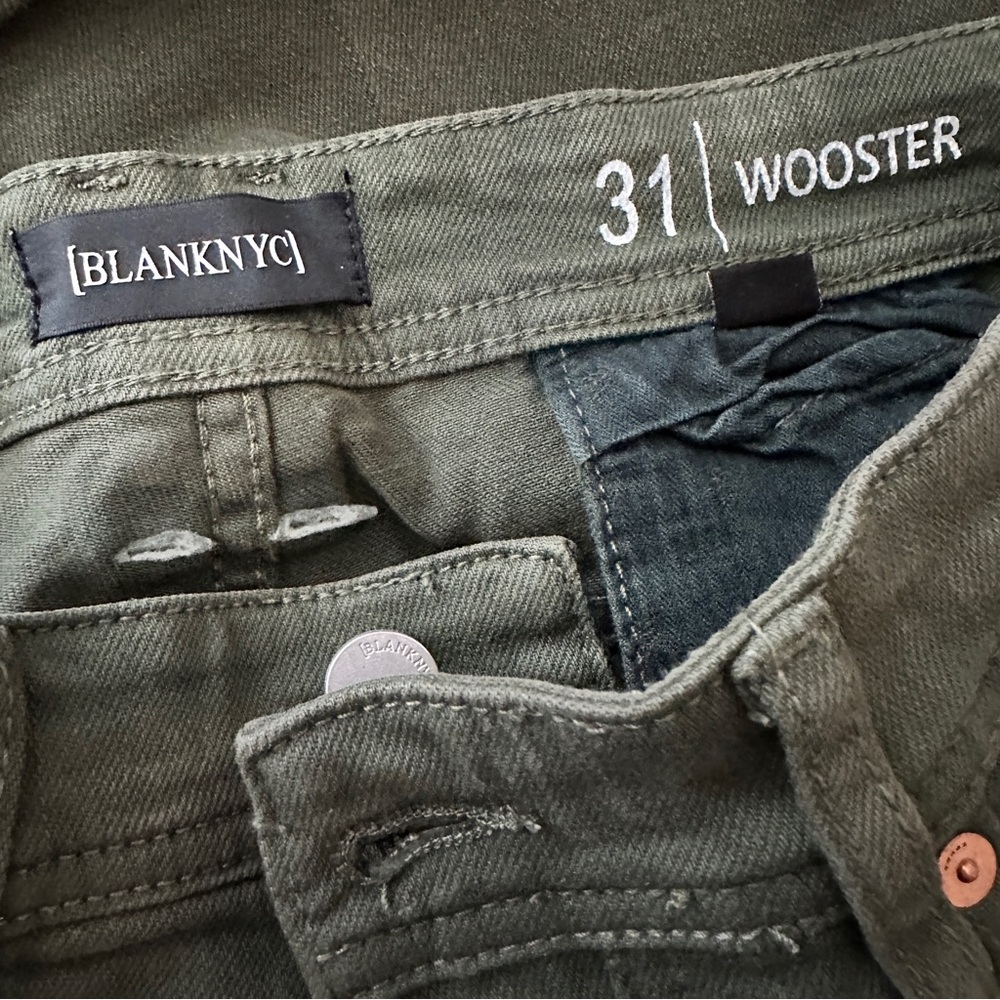 Blank NYC Olive Green Men’s Denim Wooster Slim Fit Shorts Size 31 - Picture 6 of 10